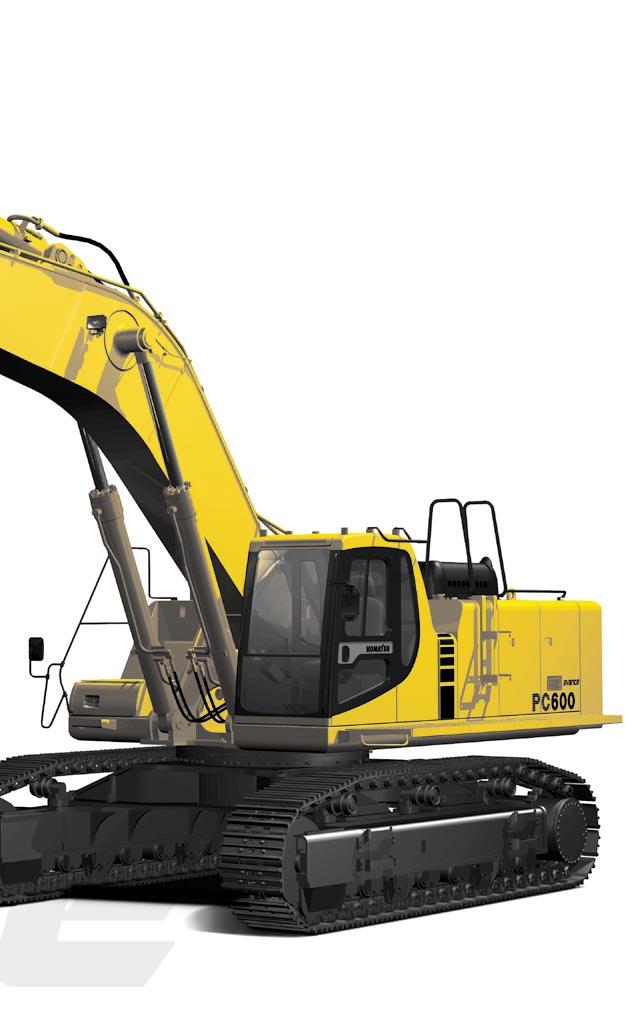 PC600LC-6 HYDRAULIC EXCAVATOR Advanced Monitor Features Three working modes as standard, combine with heavy lift mode for maximum lift