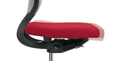 The seat cushion can be pushed forwards or backwards, in order to provide just the right amount of support for the egs of the individua and thus ensure