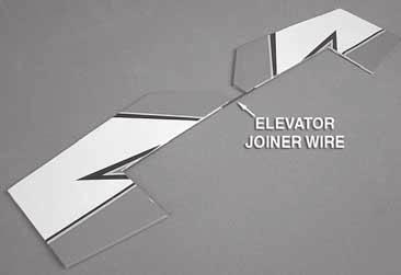 Do not attempt to bend the joiner wire while it is installed in the elevators. Do not glue the joiner wire in place at this time.