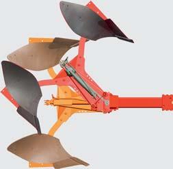 Each pair of plough bodies has its own hydraulic accumulator which allows upward movement of up to