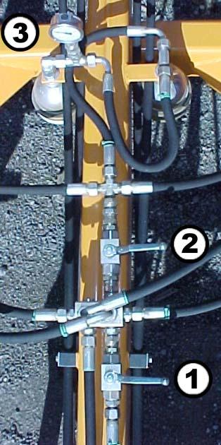 5. Servicing and Maintenance 5.6 Cushioning Pressure Adjustment Procedure Normal operating pressure for this system is around 25-30 bar. 1. Open the front tap (Fig. 5.05, item 1) 2.