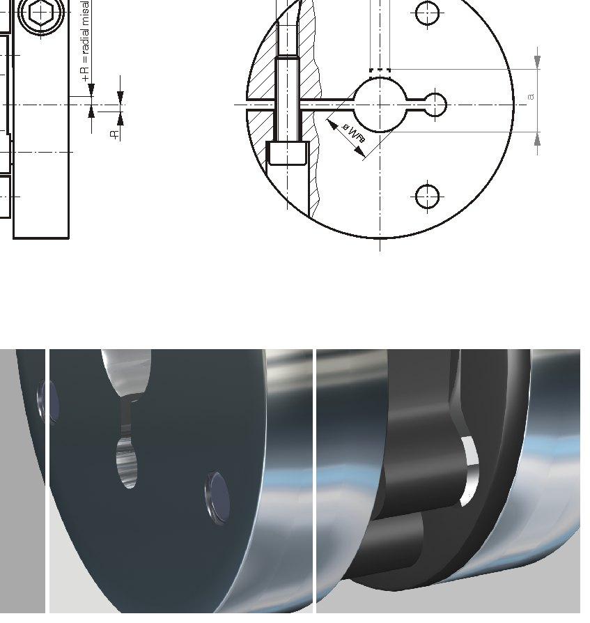 Dimensions for IKT single design The INKOM Inkoturn coupling IKT single disc design is available as standard in the following version: B -R Ø D +R =radial M
