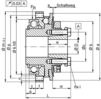 of screws load prebored min max size torque T KA [Nm] [10-3 kgm 2 ] [kg] 6x i [Nm] F R [N] 6 2-6 5 11,5 0,08 0,30 M 3 - ISO 4762 - [1.5] 5.