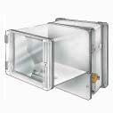 Dimensions Profitronic 19U Enclosure with connection compartment / mounting frame with transparent cover Width (type) Order No. Weight (kg) Dimensions 96,5 (19HP) 07.