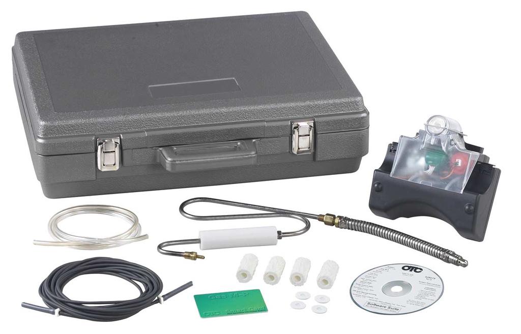 Kit includes Solarity, with plug-in 5-Gas Analyzer Module, hoses, exhaust probe, power cable and battery adapter, RS232 cable, AC power supply, Smart Card, Gas M-P