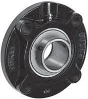 CAST-IRON PILOTED ROUND FLANGED UNITS UCFC INDUSTRIAL SERIES (4x) Basic Load Round Flange Bearing Ratings Dimensions Shaft Dia.