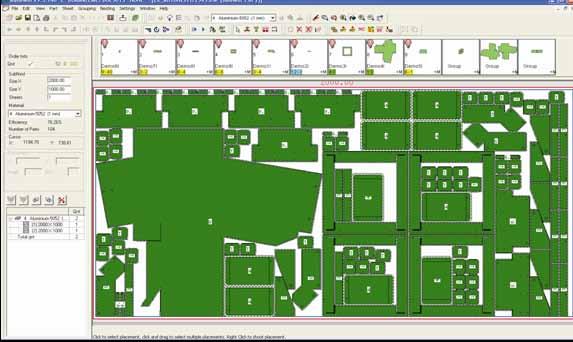 Advanced technology combines Design, Nesting, efficient NC Generation, Graphic Simulation, and detailed Data Reports.