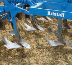 Fewer tines, with more efficient shares, produce a mounted implement with low draft requirement for top quality cultivation.