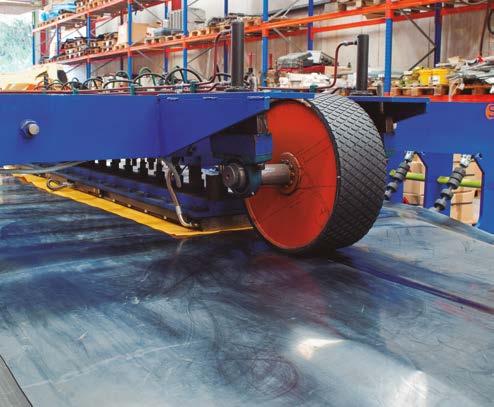 Self Centering Belt: This new type of conveyor belt offers inherent and continuous self-alignment without having to modify the conveyor or running gear and above