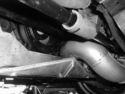 Locate the two remaining 3 compressor inlet ducting. The first pipe was installed when the turbo/manifold was installed.