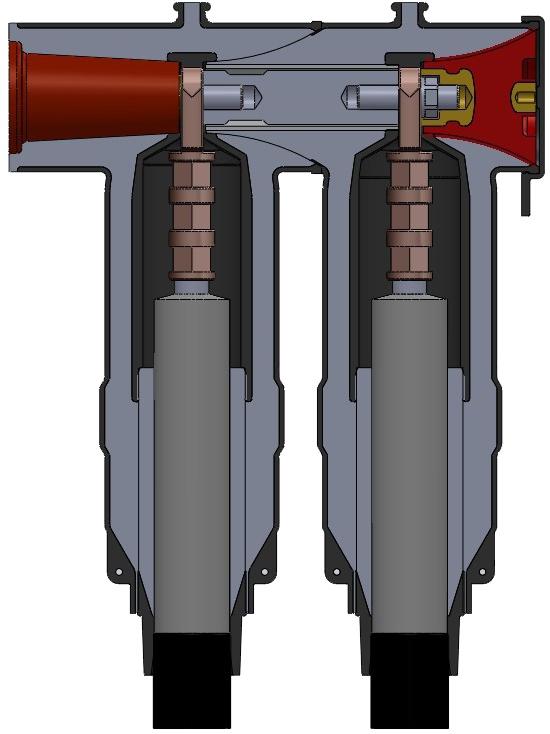 Detailed composition of the Chardon 36 kv and 42 kv Coupling (Rear) T-body Connector 315mm (12.