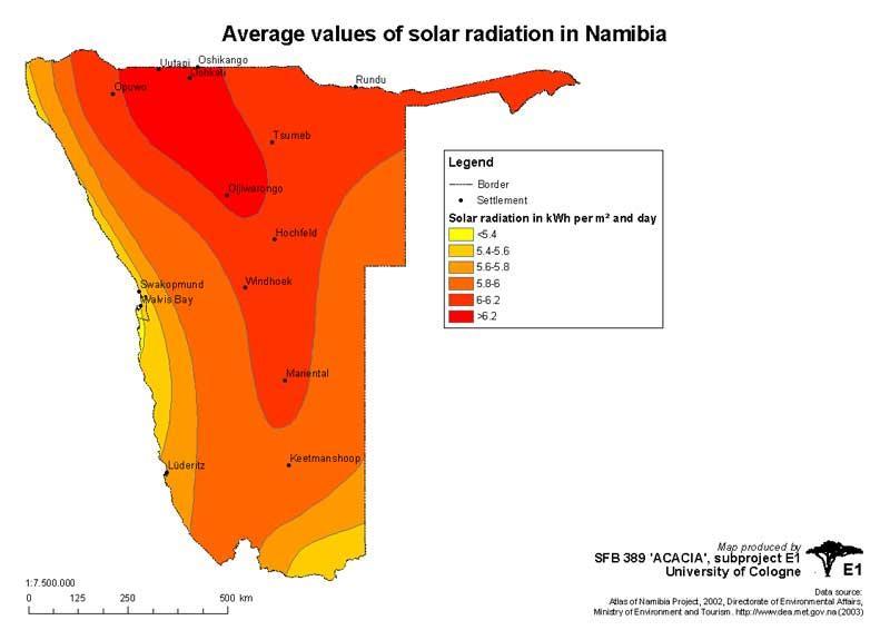 Solar Radiation In Namibia
