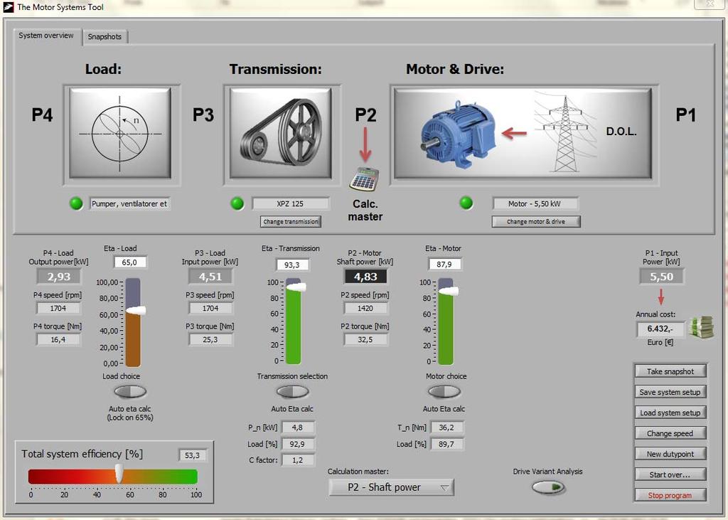 Figure 5 Motor Systems Tool screenshot All these supporting materials and tools can be used to inform and train not only engineers working in industrial plants but also government officials