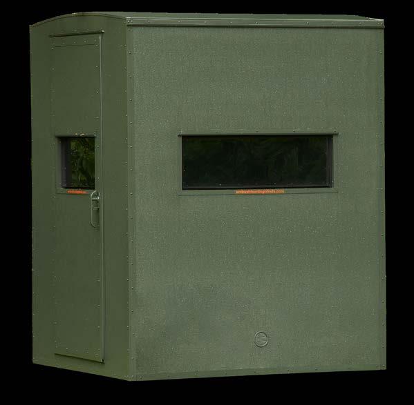 This blind is fully insulated and vented, allowing you to stay warm and comfortable during your hunt. Our tinted windows and dark interiors will keep you concealed.