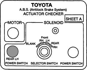 ABS Diagnosis RAV4 Static Test CAUTION The RAV4 deceleration sensor is tested after removal from the vehicle. assemble three 1.5 volt dry cell batteries in series.