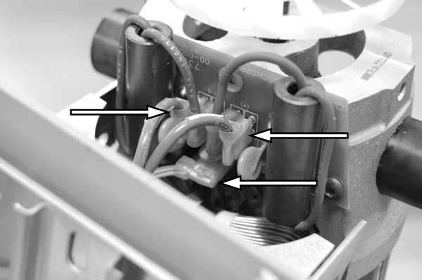REPAIR PROCEDURES CONTINUED 4. See Figure 22. Disconnect the three motor wires. 5.