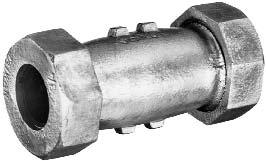 GLVNIZED ND COMPRESSION COUPLINGS LEGEND GLVNIZED COMPRESSION COUPLINGS are constructed of heavy duty malleable iron. They have a long pattern body with rubber gaskets.