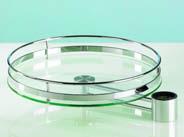 chrome-plated 0 070 507 1 Circular rotating shelf with glass base Including swivel arm Load capacity 5 kg Height 100