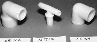 11/16 Accessories 1 3 6 7 4 2 5 11 16" UN Nozzle Bodies Reference Standard Description Nylon Part Poly Part Number Pack Number Number 1 25 11 16" - 16UN(M) X 1 4" (6 mm) HB Elbows NTL14 3NTL14 1 25