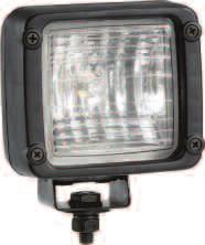 WORK LAMPS 724 Work Lamp, Flood Beam x mm Square Features: matt black body with watertight seal (IP67) and hermetic plug (H3 globe not included)*