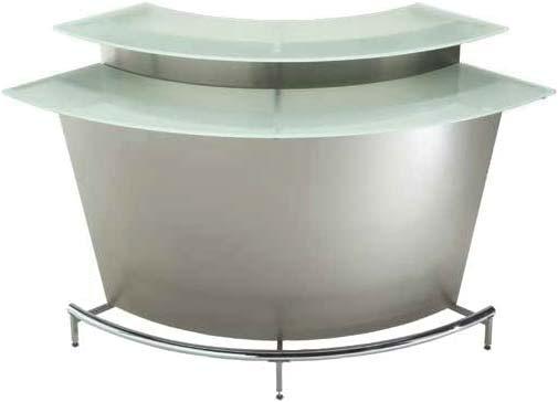 page 10 of 18 bars & barstools martini bar Gray metal rounded bar with frosted glass top and