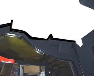 13. Take the 180 O-rubber, and slide it onto the front shroud at the centre of the front shield as shown.