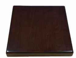 UV Finish - Solid Wood Table Tops *Available 8/1/15 *Available 6/1/15 Dark Mahogany Walnut 1.5 Thick Tops. 1/4 Radius corners are standard Model # Size Dark Mahogany, Walnut Price Lb.
