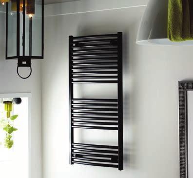 PisaBlackTowel Rail 65mm MIN. 88mm Max. 25mm Towelrads offers this new designer feature radiator with a high heat output from its 25mm bars. This modern black finish will stand out in any room.