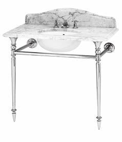Hepburn Single Consoles Marble top single basin and stand 1095h x 1050w x 595d mm (comes with white porcelain basin and 3 pre-drilled holes as standard) CTW60/60 Criterion Wall mounted 3 bar towel