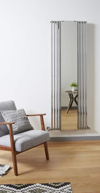VISION Wall Mounted DR022 A full length mirror built into a stylish tubular radiator makes Vision an asset in every room in your home.