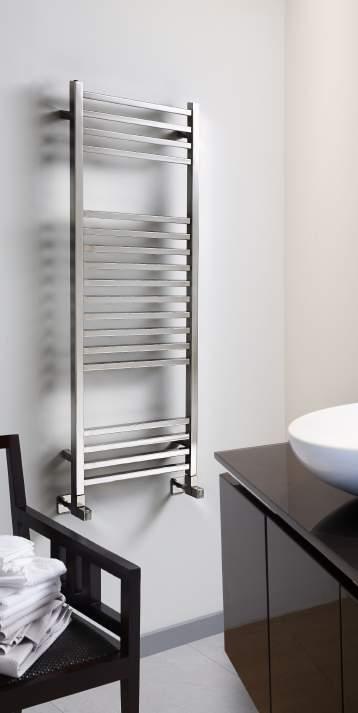 RUBIK Wall Mounted MD038 Simple and beautiful, the rectangular stainless steel tube is built to last. The Rubik comes in polished stainless steel as standard.