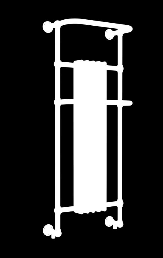 Brass or Mild steel manufactured framework with an integral white mild steel column radiator.