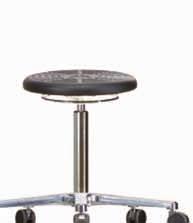with clear varnish Stool seat Ø 350 mm Varnished or stained in different colours on request Height adjustment with safety gas spring (420 610mm) Polished diecast aluminium