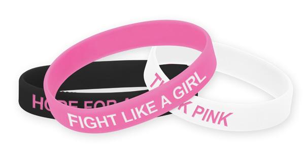 WRISTBAND Silicone Set of 3 Wristbands 24 Packs of Pink, White,