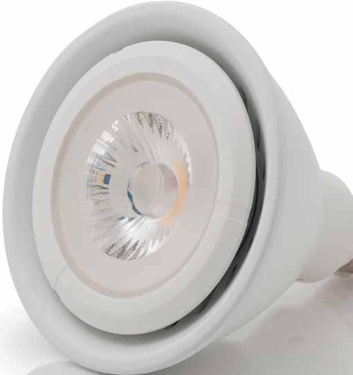PAR38 PAR38 FEATURES Lower wattage lamps - requires 80% less power than comparable halogen lamps. Dimmable to 10% on most dimmers. Four available color temperatures and two available beam angles.