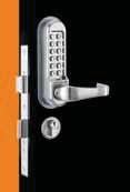 cleaning and security Heavy duty Codelock Full size lever handles Outside lever has a slipping clutch to avoid damage to the mechanism if forced Code Free option available Mortice lock and mortice