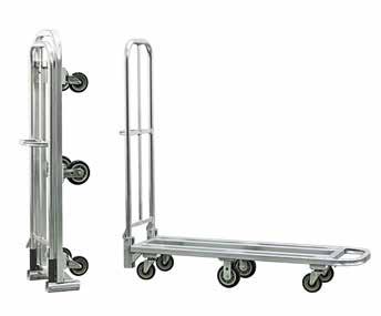 .. Takes up less than 2 square feet of storage space. For transporting heavy loads from the back room to the floor. Center rigid casters allow for zero turning radius.
