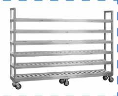 Durable, all welded aluminum construction with 8 x 2 casters (standard).
