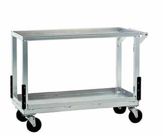 Storage Transport Slanted workstation for easy mobile access and product visibility. Ergonomic Tilt Cart.