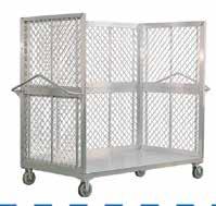 Multipurpose cart for the storage and transport of modules, boxes, buckets, and similar items.