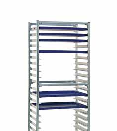 Tray Rack Model Angle No. Of Opening Rack Ship No. Spacing Runners Width Depth Lbs. 97211 2 28 30½ 24 80 97212 4 14 30½ 24 80 97213 2 28 30½ 36 106 97214 4 14 30½ 36 75 Aluminum Tray (.