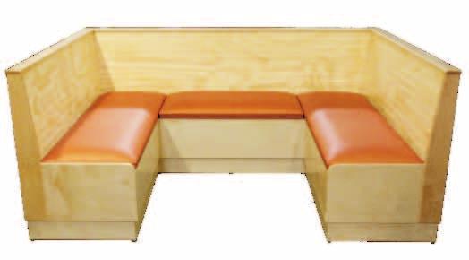 Platform Seat, Bead-Board Back, Wood Booths AD36-WBB-PS AS36-WBB-PS Natural Cherry AS36-WBB-PS-1/2 Dark Mahogany