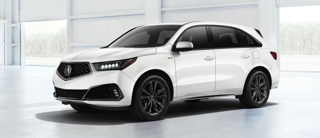 -SPEC MDX SH-AWD with A-Spec Package shown in White Diamond Pearl. SPEAK YOUR MIND WITHOUT SAYING A THING The more powerful the design, the more powerful the emotions it stirs.