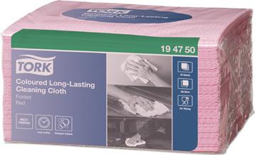 02 8 Tork Coloured Long-Lasting Cleaning Cloths Green (40's) 194550 8 37.
