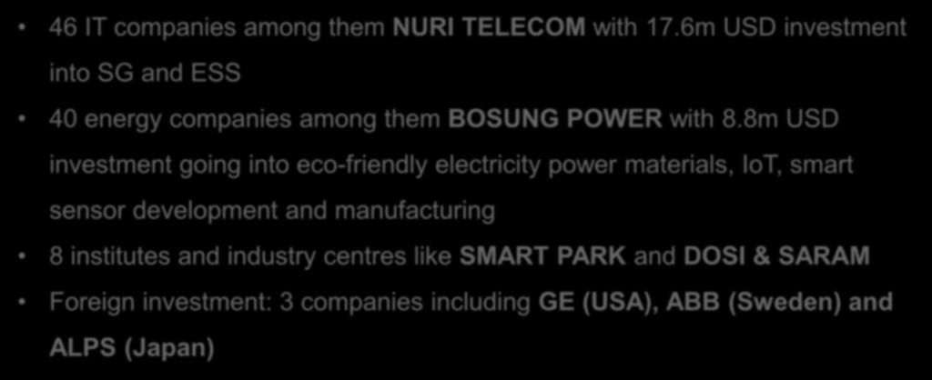Pioneers (1) 46 IT companies among them NURI TELECOM with 17.
