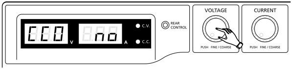 To reset presets to factory settings 1. Press and hold the Voltage Control Knob for 30s to enter Menu mode. 2. When it is showing CCO, rotate the Voltage Control Knob until voltage meter shows rpr. 3. Then rotate the Current Control Knob until the current meter shows YES.
