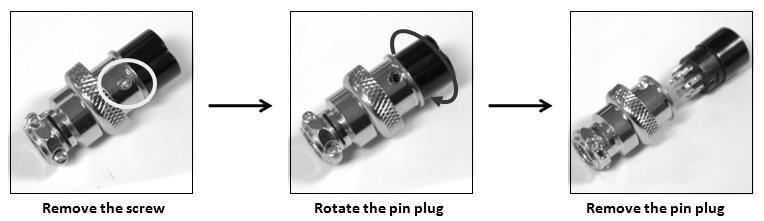 (a) Remove the black portion of the remote control connector plug by removing the screw as shown in Figure 4.