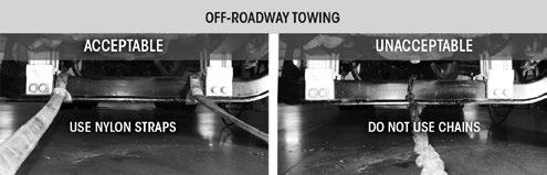Off-roadway TOWING WHEN A VEHICLE IS DISABLED AND EQUIPPED WITH A SOFTEK NXT system, CARE MUST BE TAKEN TO ENSURE THERE IS NO DAMAGE TO THE SUSPENSION OR AXLE WHEN TOWING THE VEHICLE.