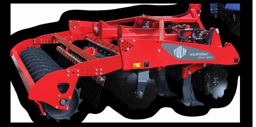 Tulip Multidisc XL Vario The Tulip Multidisc XL Vario features large 560mm diameter discs and a larger clearance than standard between the two disc gangs for good trash flow in heavier stubble.