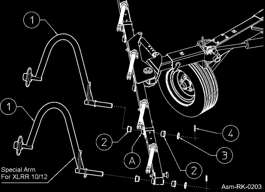OPTIONAL To mount the cylinder (8) for hydraulic opening, the tie-rod (1) must be removed, then add two bushes (2) and reuse the pins (3),